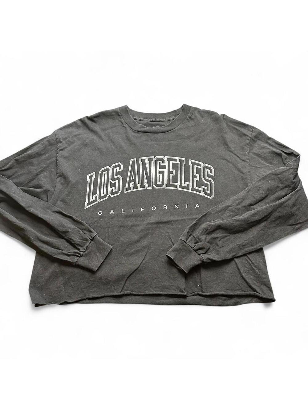J.GALT Los Angeles California Cropped Long Sleeve Tee - One Size
